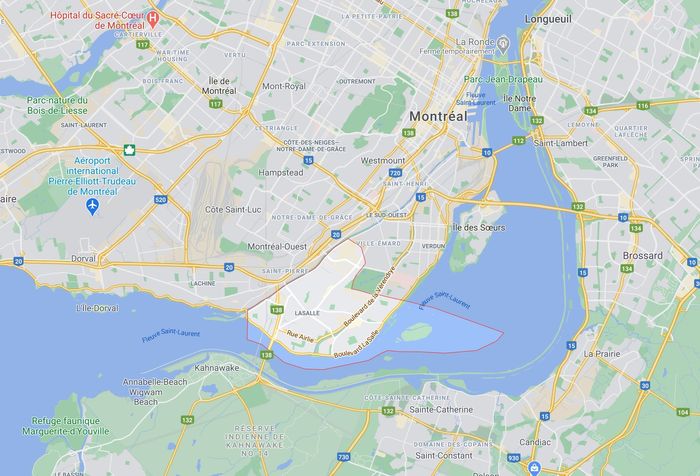 LaSalle, une des zones de service de borne de recharge Montreal